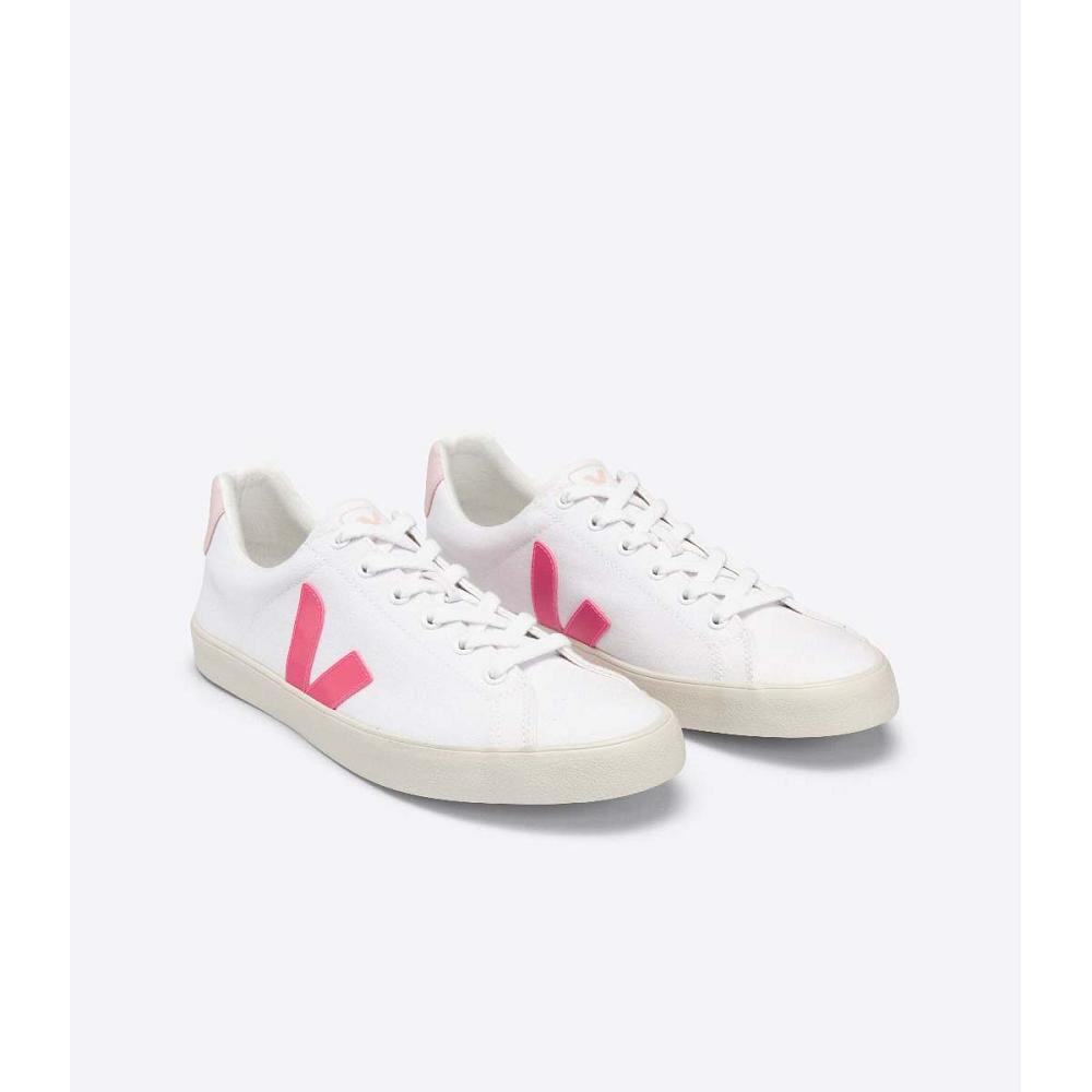 Women's Veja ESPLAR SE CANVAS Sneakers White/Pink | ZA 608EBC